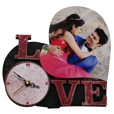 "Handcrafted Plaque with Clock and Photo - MHM - 71 - Click here to View more details about this Product